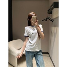 디올 오각별 문자 프린트 라운드넥 반팔 티셔츠 (해외배송)