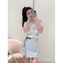 디올 나비 숲 스타일 라운드넥 반팔 티셔츠 (해외배송)