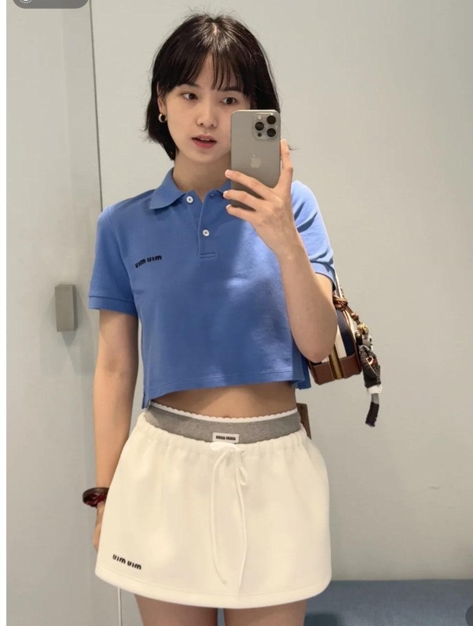 미우미우 폴로 스탠드업 칼라 반팔 (해외배송)