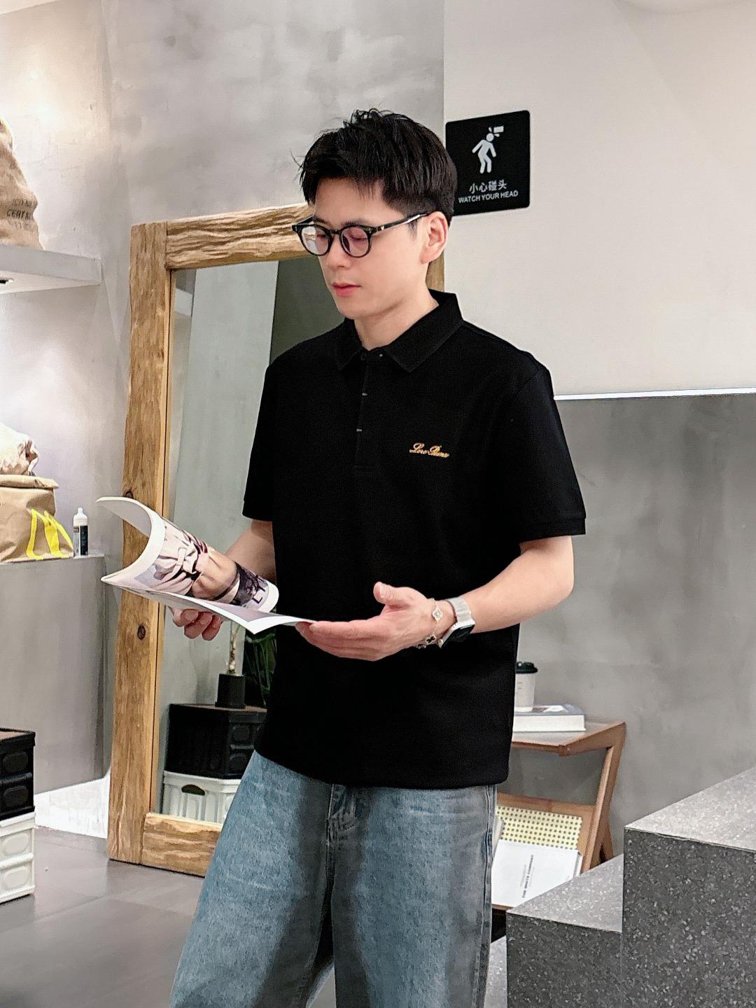 로로피아나 로고 폴로 반팔 (해외배송)