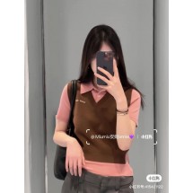 미우미우 2025SS 컬러 매칭 니트 폴로 반팔 (정품급 해외배송)
