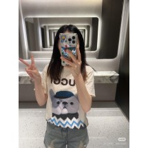 구찌 프렌치 불도그 프린팅 반팔 (해외배송)