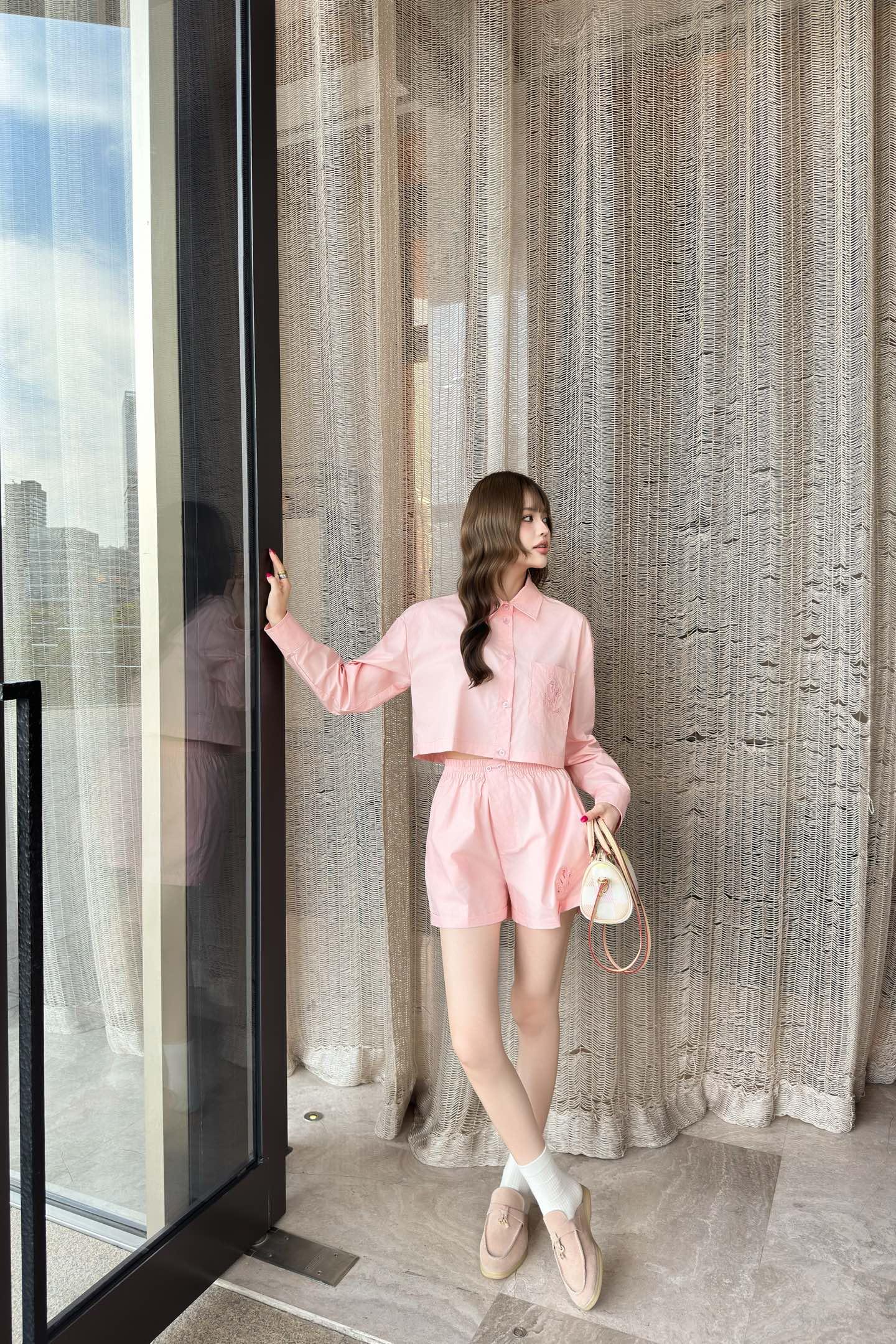 루이비통 자수포켓셔츠+쇼츠세트 (해외배송)