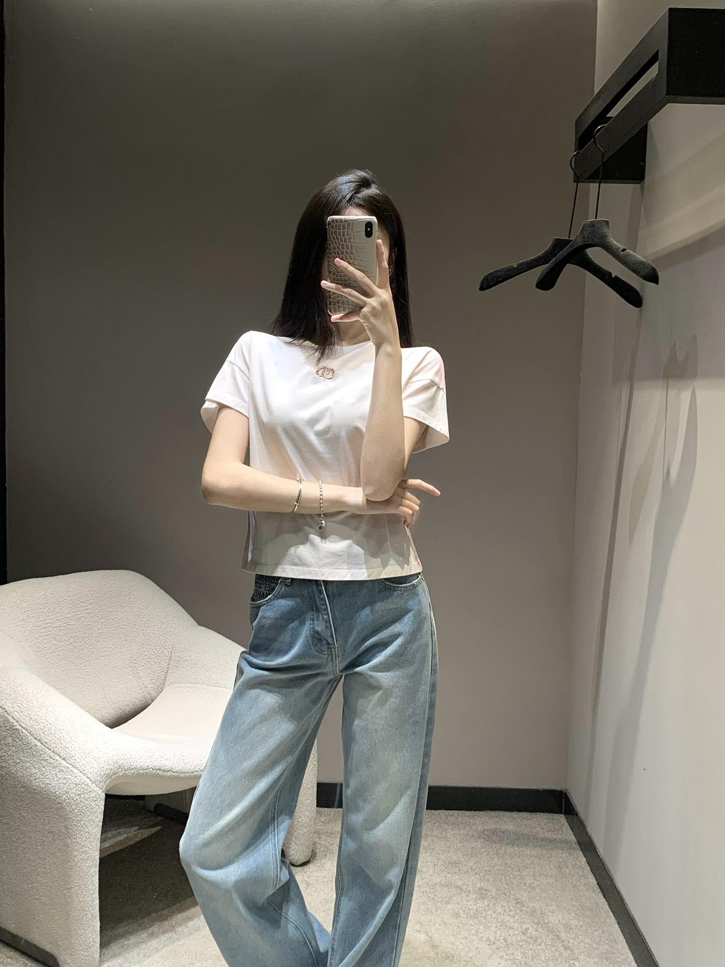 디올 라운드넥 플라잉 슬리브 반팔 (해외배송)