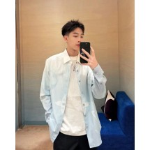 루이비통 프린트 코튼 팝린 긴팔 셔츠 (해외배송)