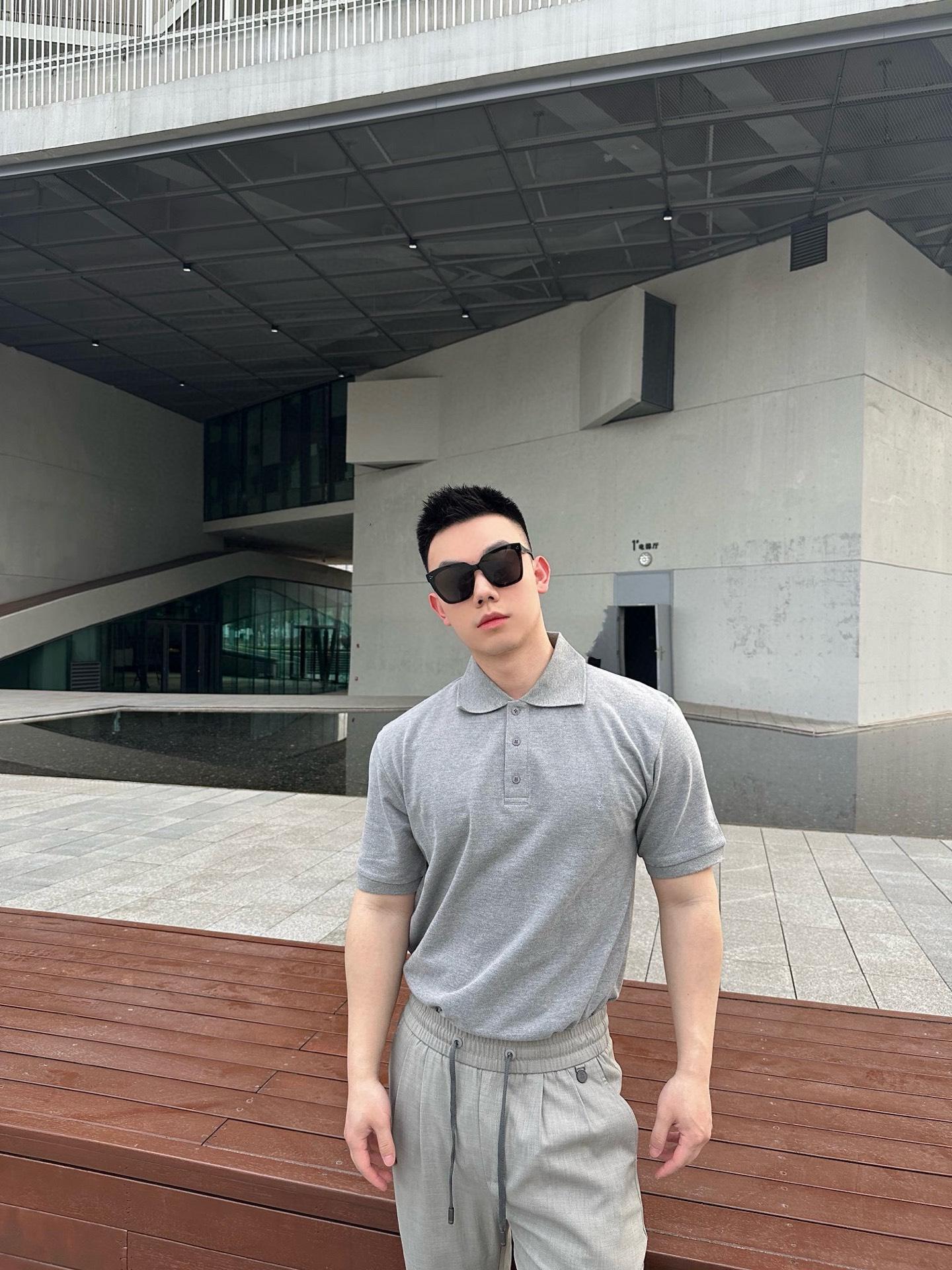 입생로랑 로고 자수 폴로 반팔 (해외배송)