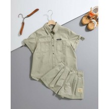 미우미우 디테처블 카라 셔츠 + 숏팬츠 set (국내배송)