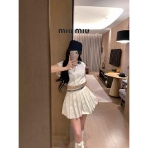 미우미우 카라 레터링 셔츠 +치마 세트 (국내배송)
