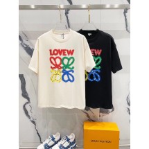 로에베 신상 멀티칼라 레터링로고 코튼 라운드티 (국내배송)