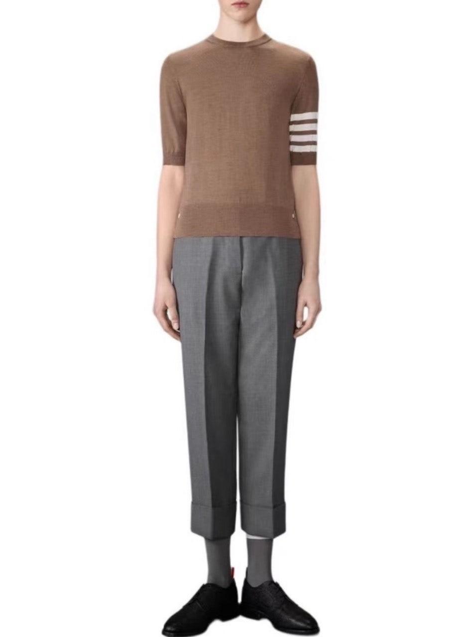 톰브라운 THOM BROWNE 여성 메리노 울 저지 4바 티 (국내배송)