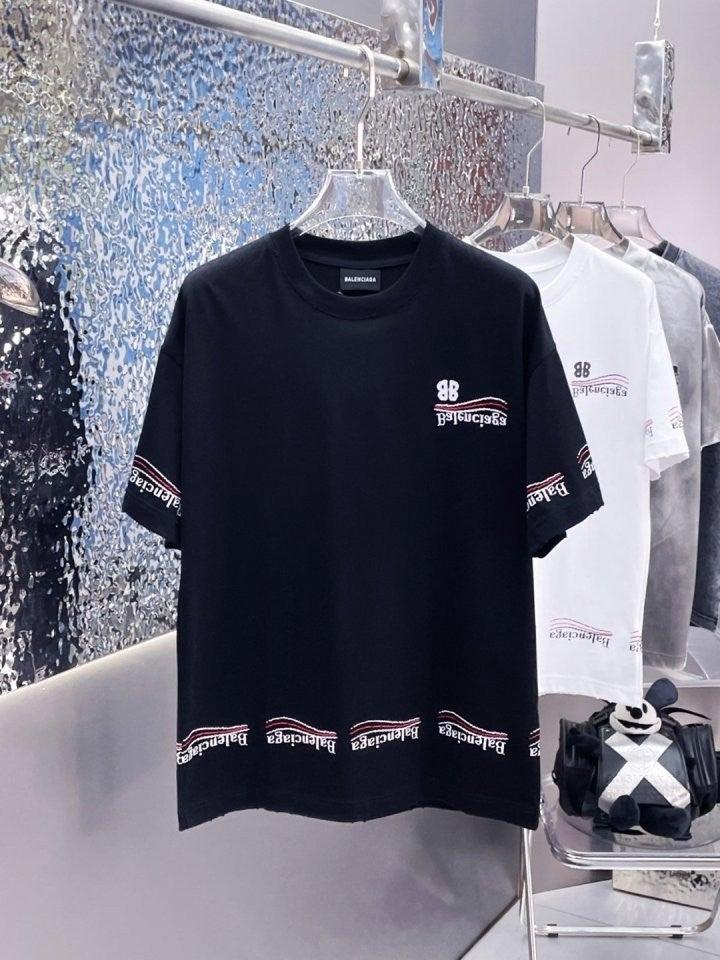 발렌시아가 BALENCIAGA 수입 워싱 웨이브로고 반팔 (국내배송)