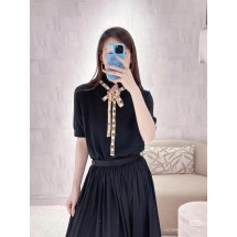 루이비통 25SS 올드 플라워 웨빙 로프 V넥 니트 반팔 (정품급 해외배송)