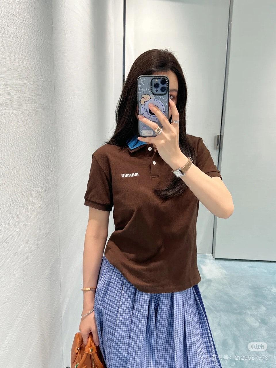 미우미우 25SS 코튼 피케 폴로 셔츠 반팔 (정품급 해외배송)
