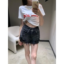 알렉산더왕 페이크 투피스 레이스 안감 립드 쇼츠 (해외배송)