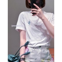 로에베 자수 플라워 라운드넥 반팔 (해외배송)
