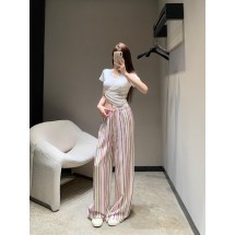 셀린느 스트라이프 코튼 & 리넨 캐주얼 팬츠 (해외배송)