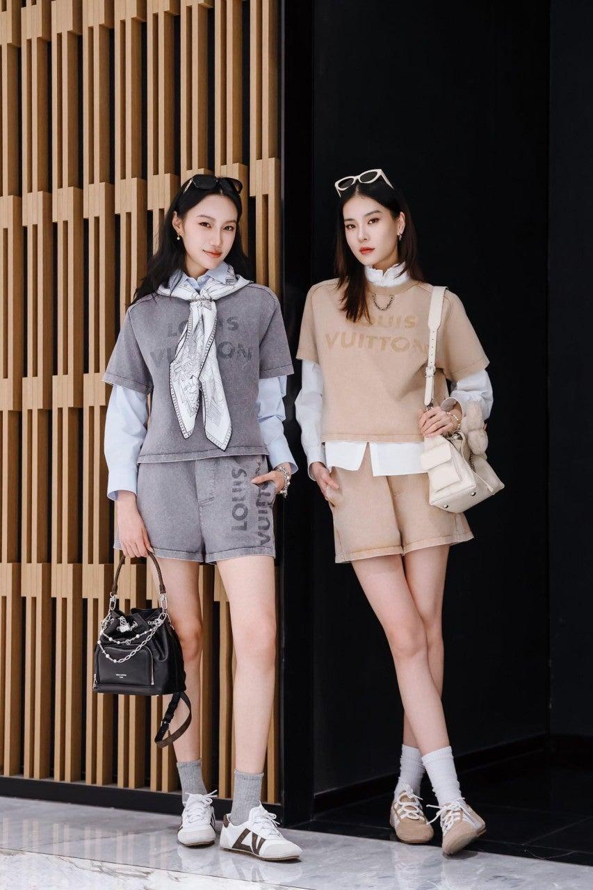 루이비통 컬러 체인 반팔 세트 (해외배송)