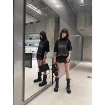 발렌시아가 시티 프린트 워싱 디스트레스드 반팔 (해외배송)