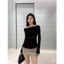 디올 레트로 스타일 플로럴 데님 스커트 (해외배송)