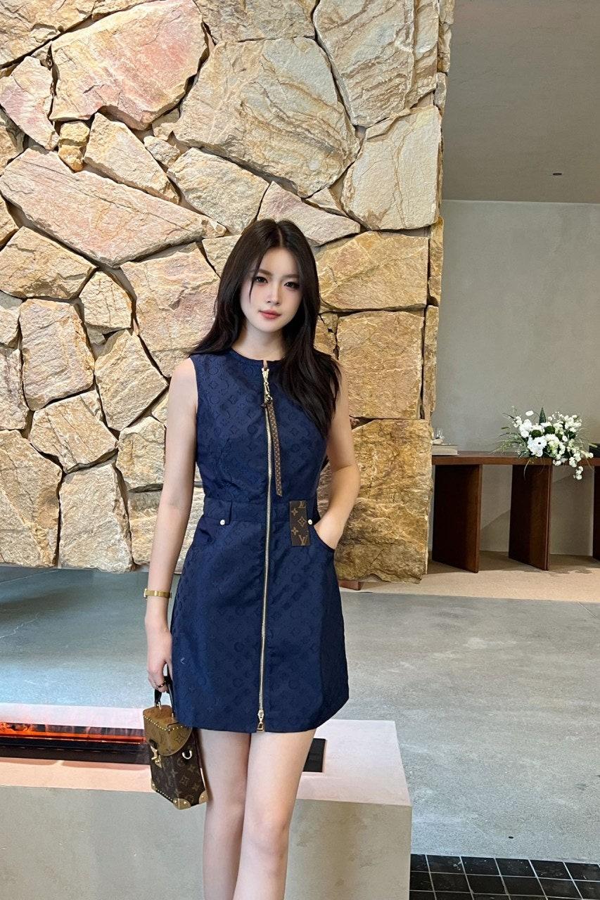 루이비통 자카드 슬리브리스 드레스 (해외배송)