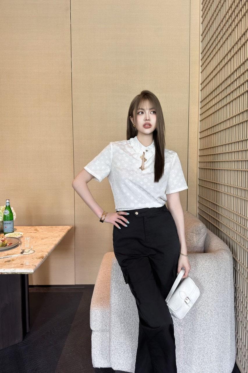 루이비통 디자인 자카드 반팔 (해외배송)