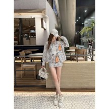 루이비통 가죽 라벨 데님 스커트 (해외배송)