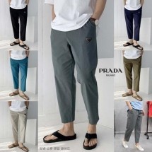 프라다 린넨 스판 밴딩 와이드 팬츠 (국내배송)