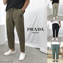 프라다 린넨 절개 와이드 밴딩 팬츠 (국내배송)