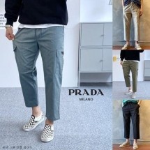 프라다 린넨 스판 건빵 와이드 팬츠 (국내배송)