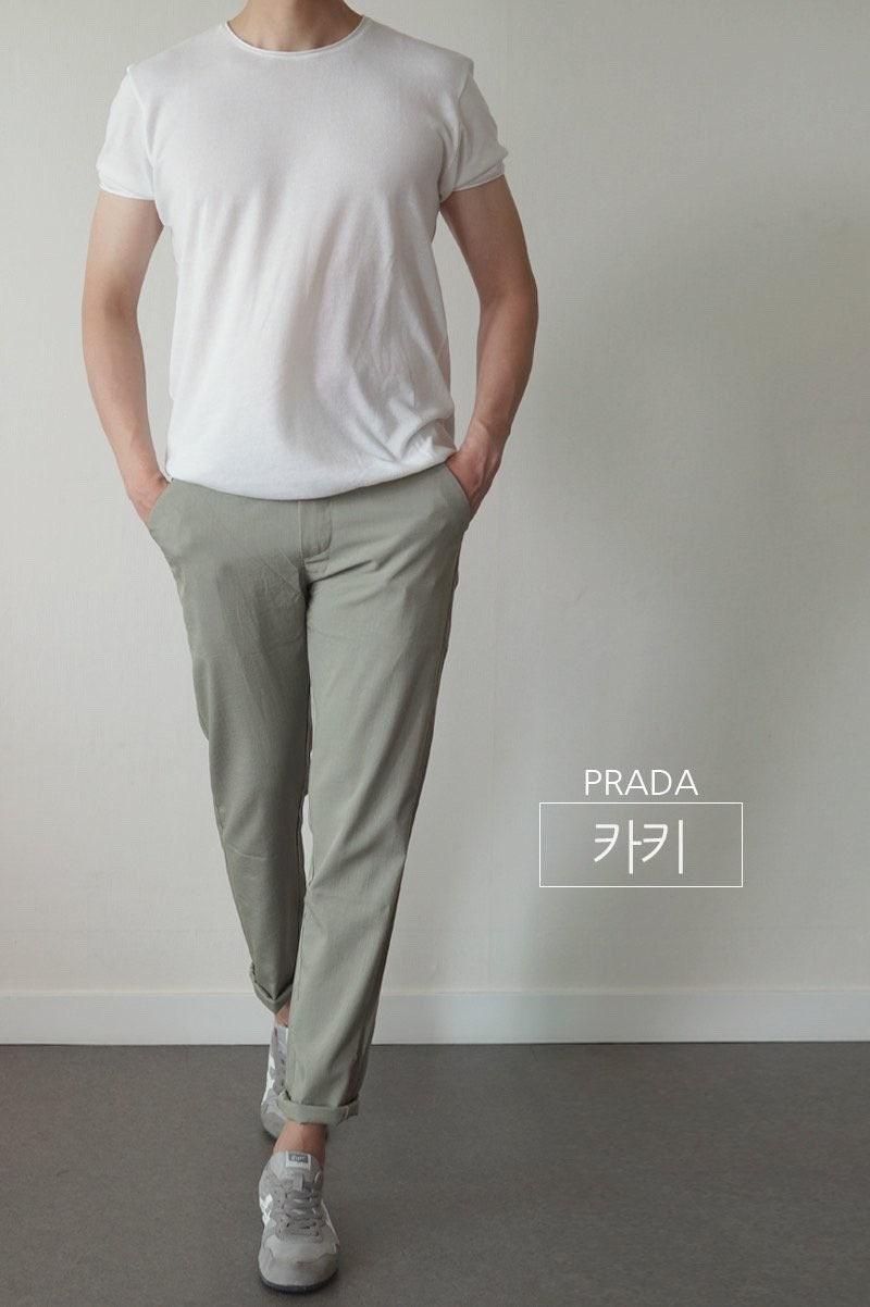 프라다 린넨스판 팬츠 (국내배송)