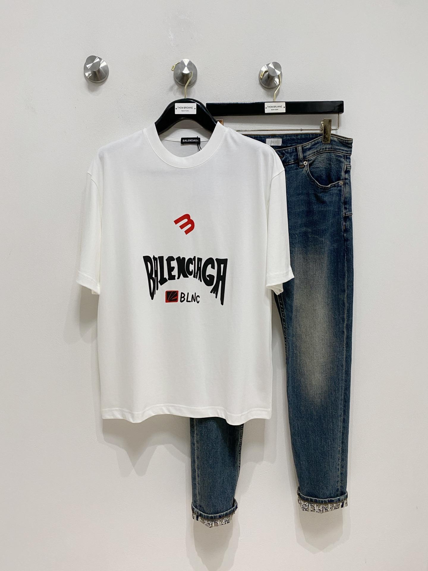 발렌시아가 로고 패턴 반팔 (해외배송)