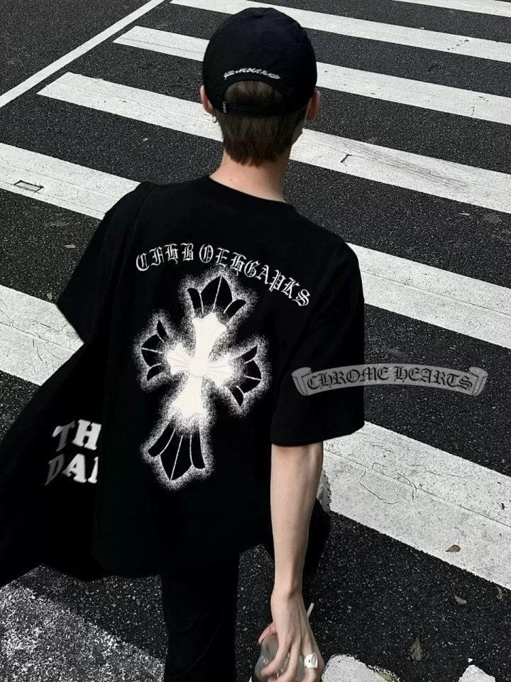 크롬하츠 chrome hearts 백 십자가 포인트 반팔 (국내배송)
