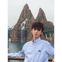 미우미우 25SS 로고 스트라이프 코튼 셔츠 (해외배송)