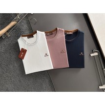 로로피아나 레터링 엠보로고 실크라운드 반팔 (국내배송)