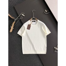 로로피아나 엠보스퀘어 크루넥 니트라운드 반팔 (국내배송)