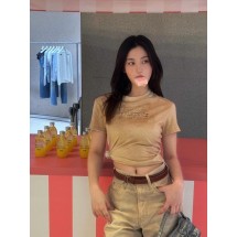 아크네 엠보싱 텍스처 레트로 프린트 샌드 베이지 반팔 (해외배송)