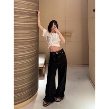 루이비통 모노그램 레트로 프린트 데님 와이드 레그 팬츠 (해외배송)