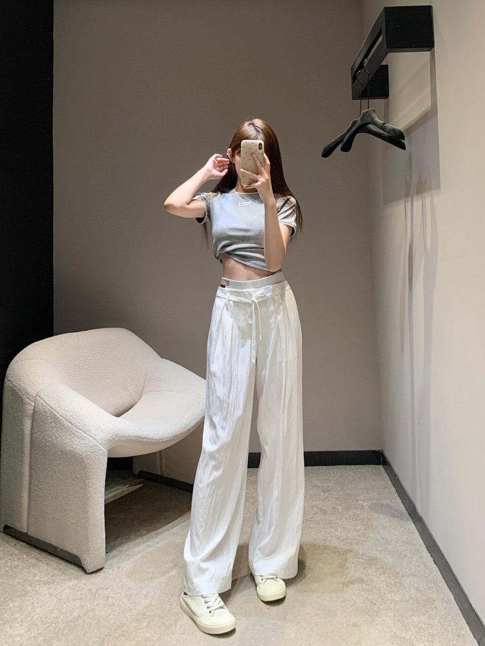알렉산더왕 플리츠 드로스트링 와이드 레그 팬츠 (해외배송)