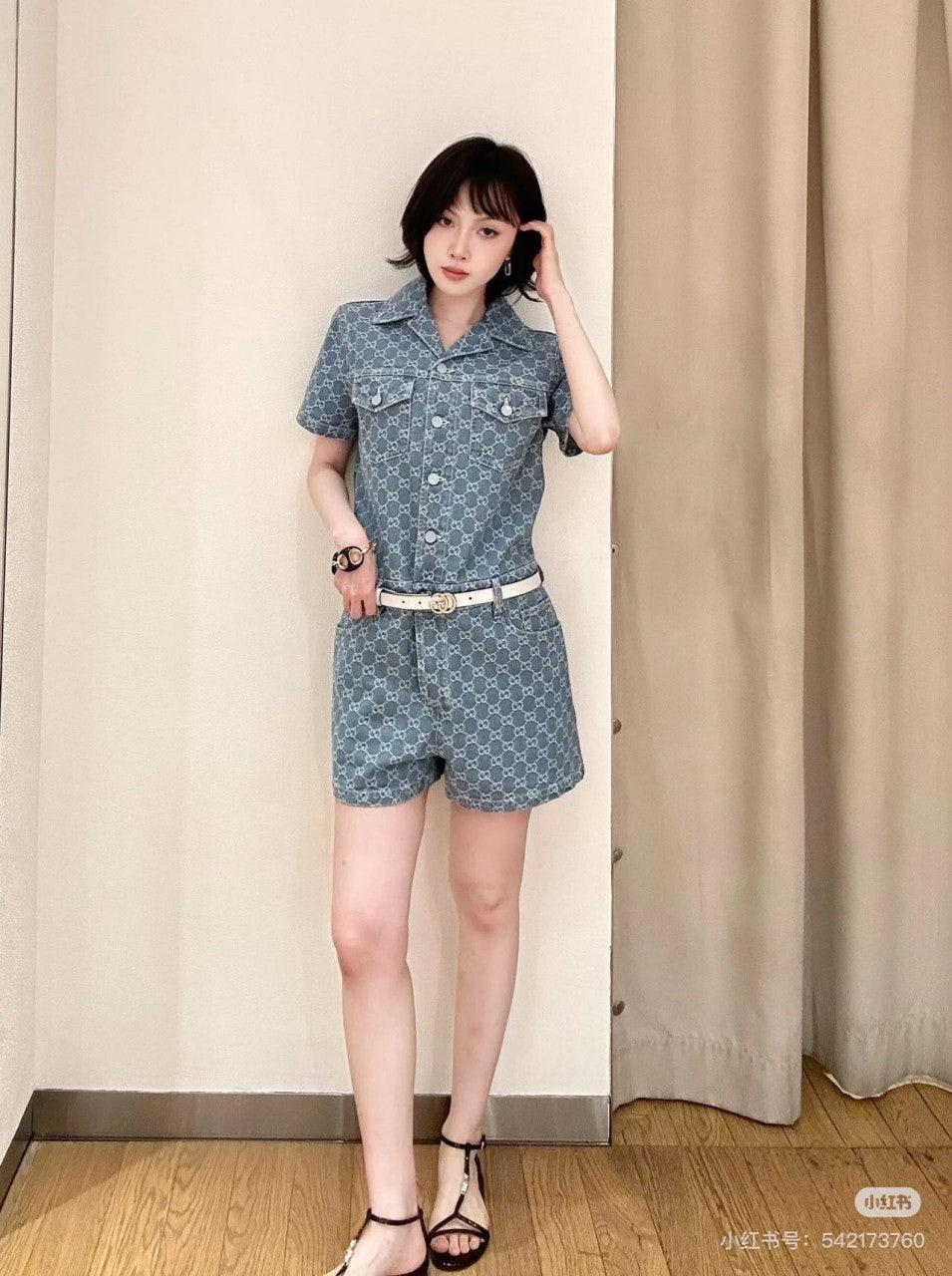 구찌 G 클래식 자카드 데님 점프수트 (해외배송)