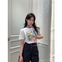 디올 가로무늬 나비 프린트 반팔 (해외배송)