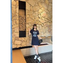 루이비통 체인 레터 반팔 원피스