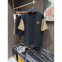 펜디 남성 캐주얼 라운드넥 반팔 반바지 세트 (해외배송)