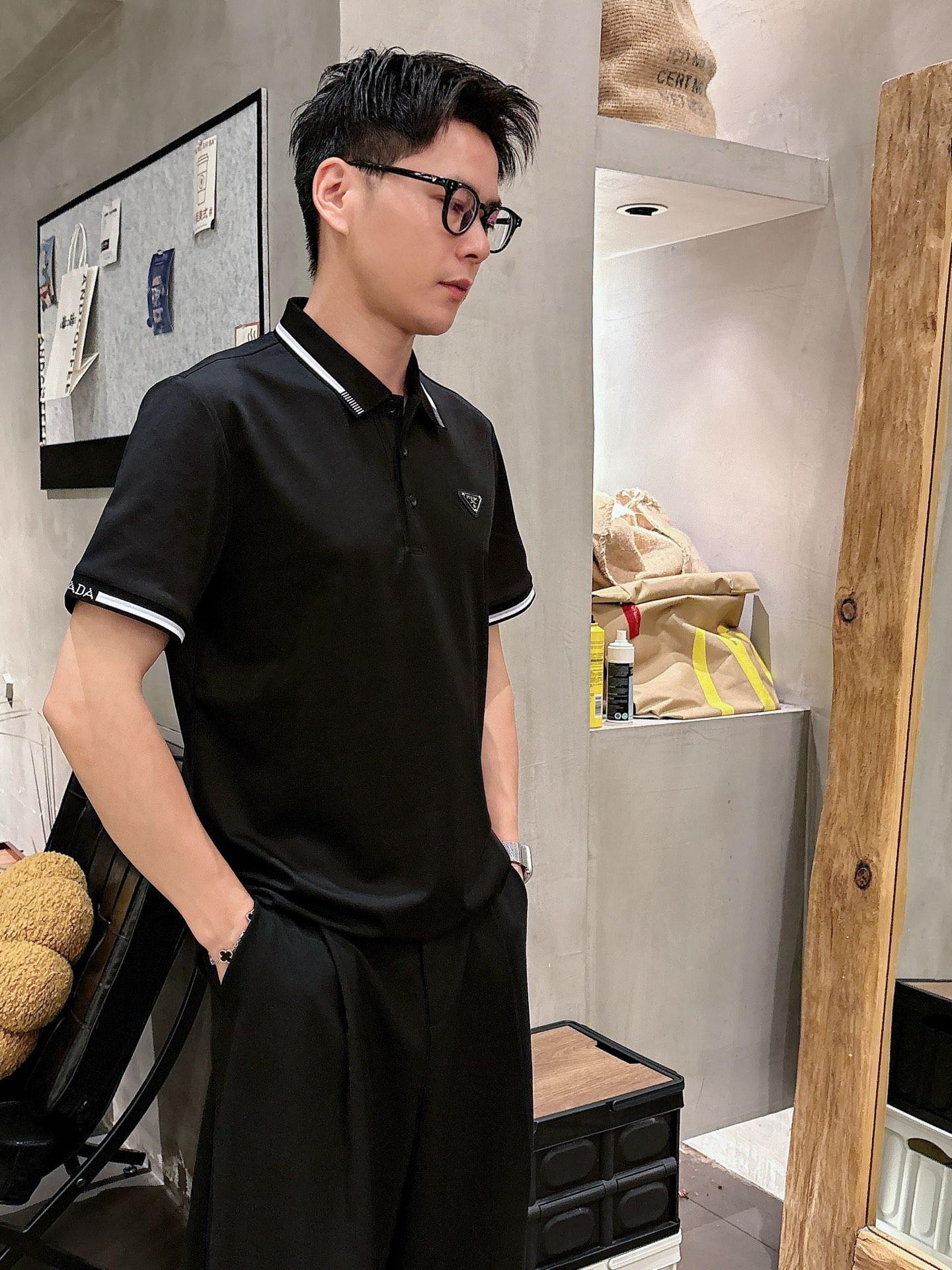 프라다 라펠 폴로 반팔 (해외배송)