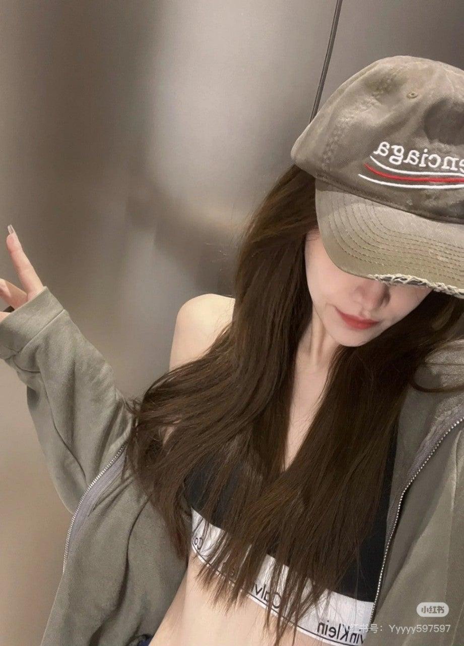 발렌시아가 웨이브 로고 자수  폴리티컬 빈티지 볼캡 (국내배송)