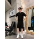 프라다 남성 캐주얼 라운드넥 반팔 반바지 세트 (해외배송)