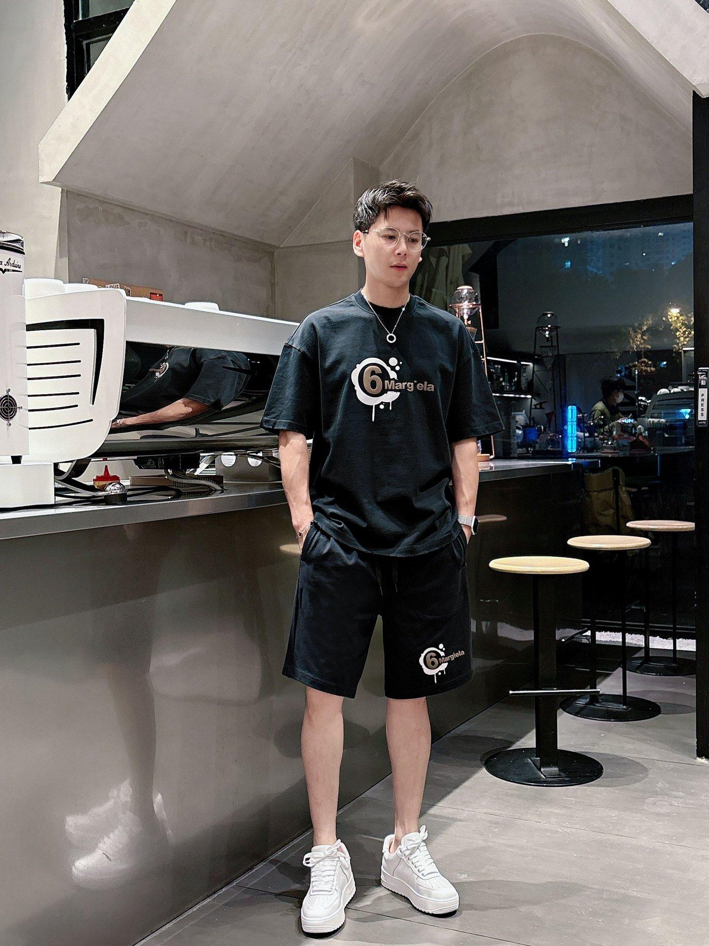 메종마르지엘라 남성 캐주얼 라운드넥 반팔 반바지 세트 (해외배송)