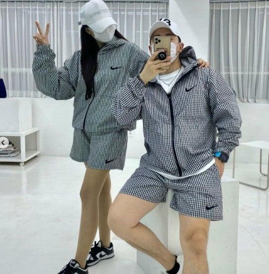 나이키 20357_NK 체크 후드 집업 반바지 셋업 (국내배송)