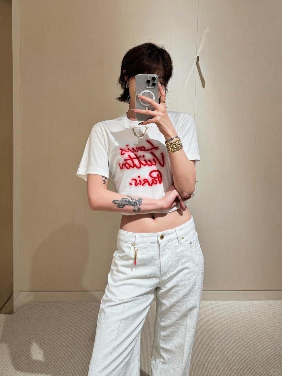 루이비통 체인 라운드넥 프린트 반팔 (해외배송)