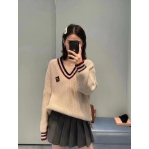 미우미우 컬러블록 V넥 스웨터 (해외배송)