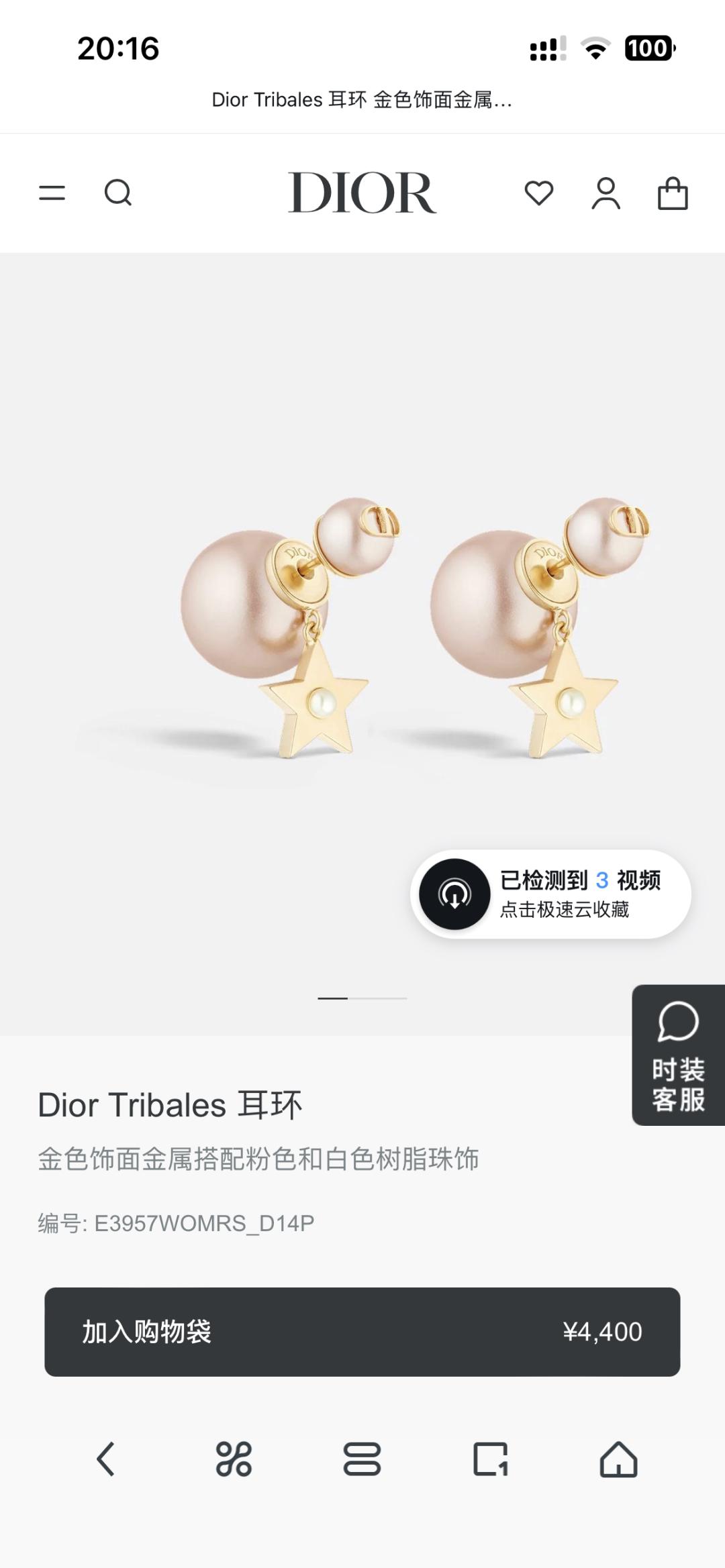 디올 오각별 귀걸이 (해외배송)